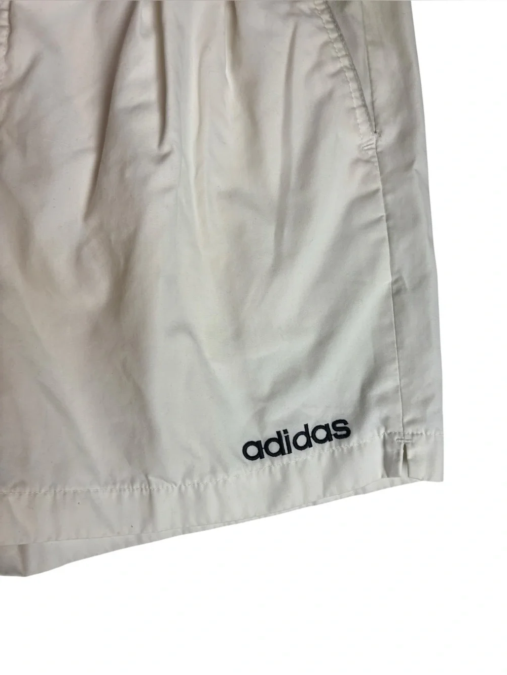 Vintage 90s Adidas Men’s Cream Elastic-Waist Woven Tennis Shorts Medium Retro